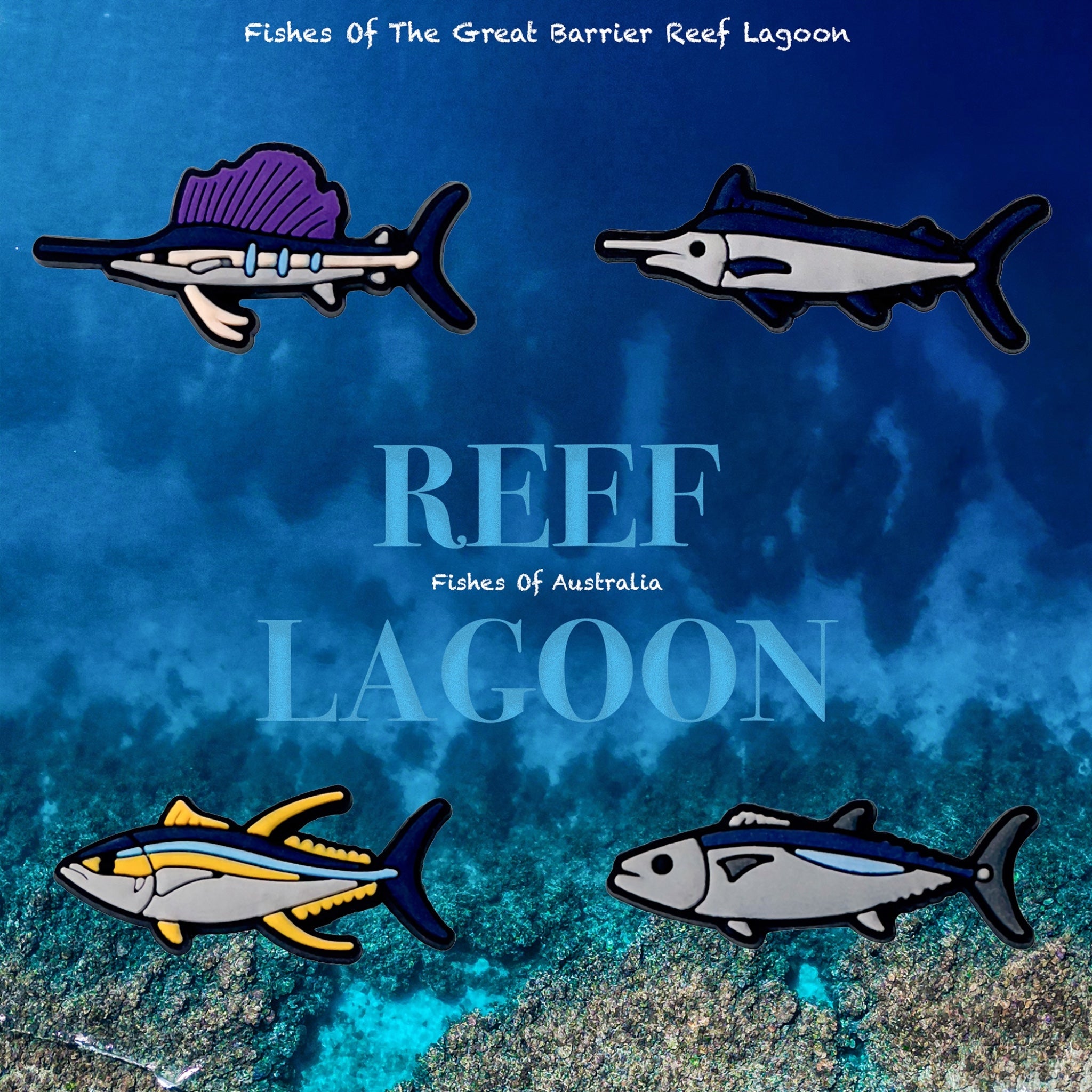 Reef Lagoon Fish Charms x4