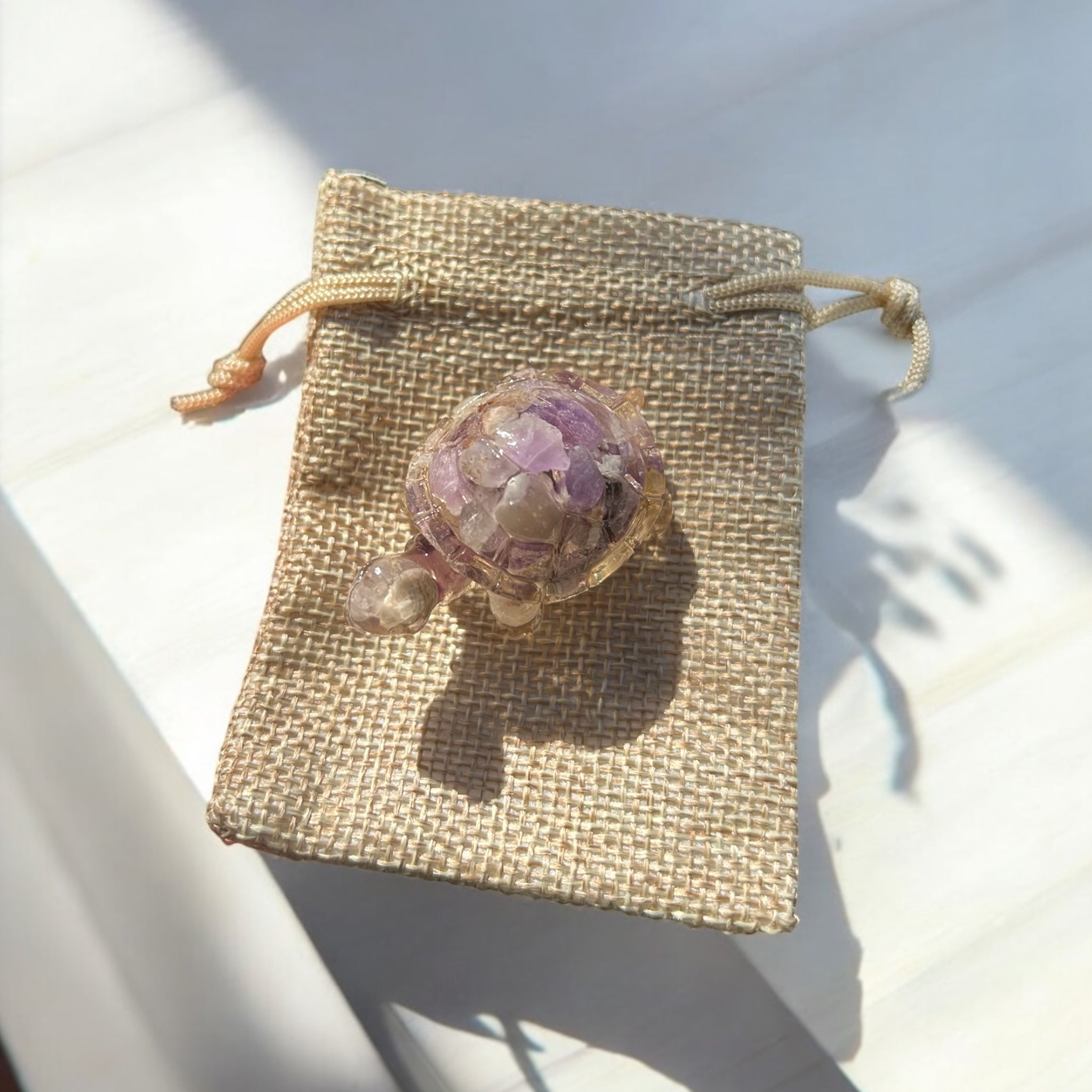 Crystal Turtle Pocket Totem – Gift Bag Set