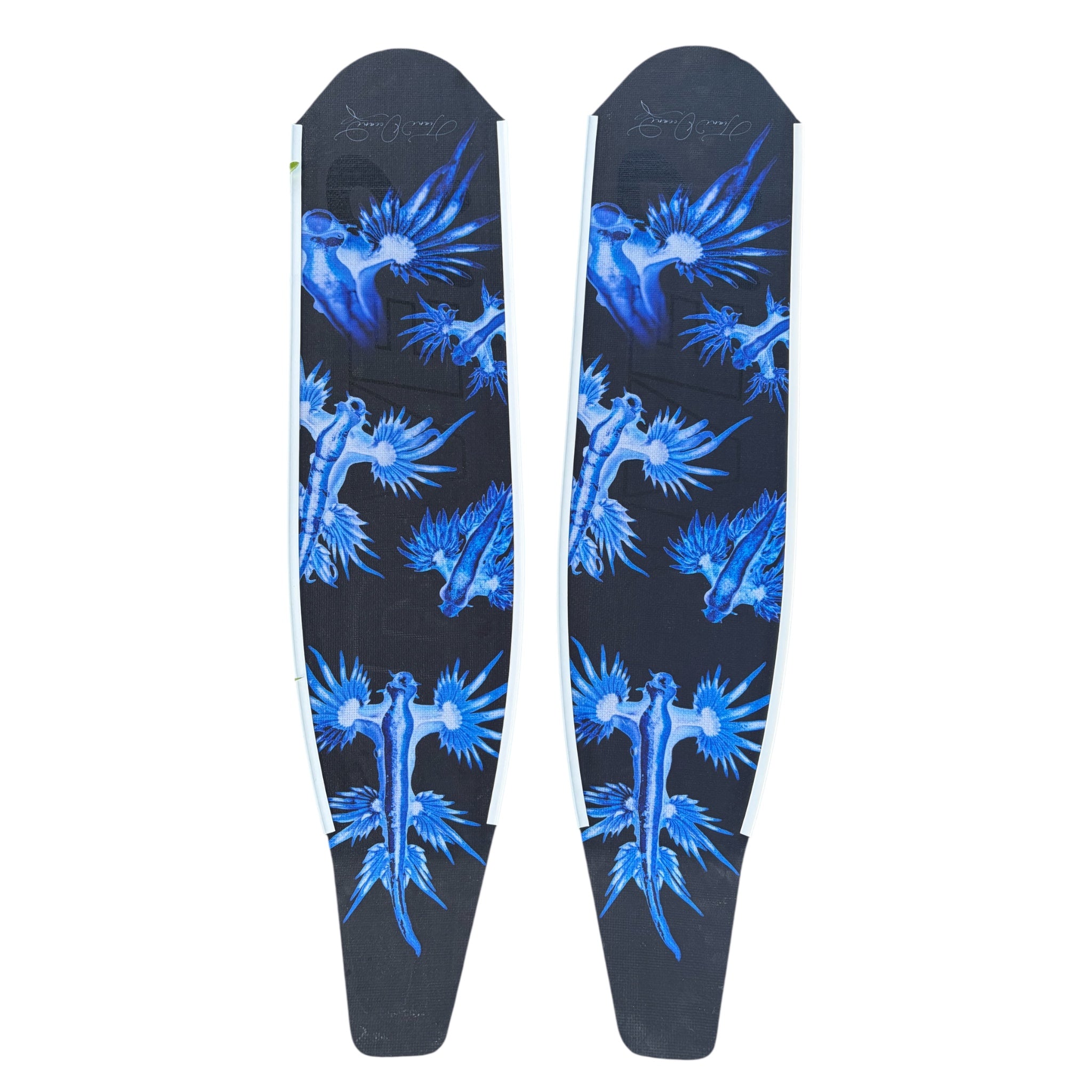 DiveR Carbon Fibre fins - Blue Dragon (White Rails)