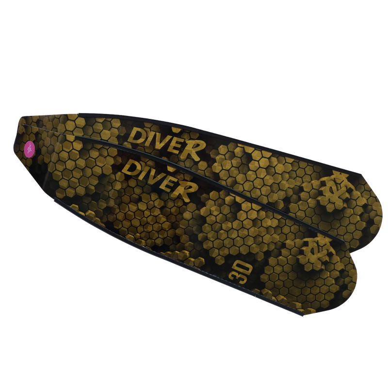 DiveR composite fins - 3D Yellow