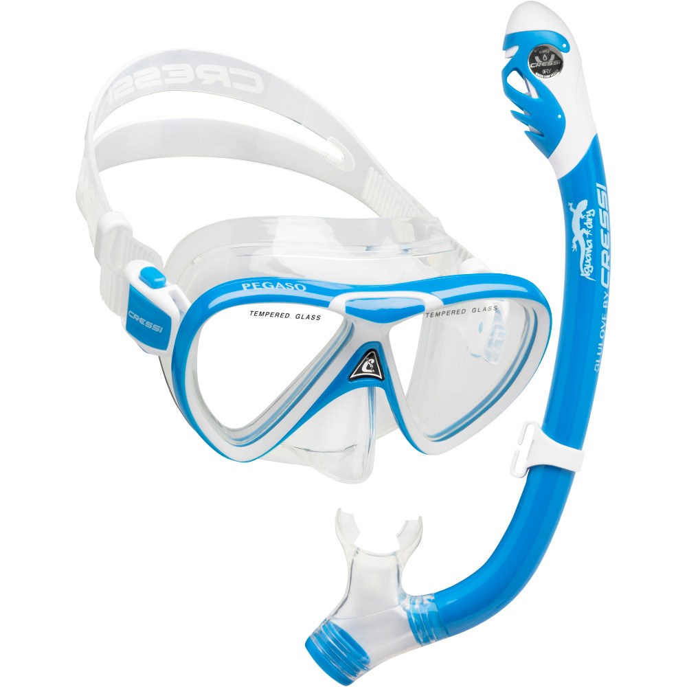 Cressi Pegaso Iguana Dry Mask and Snorkel Set