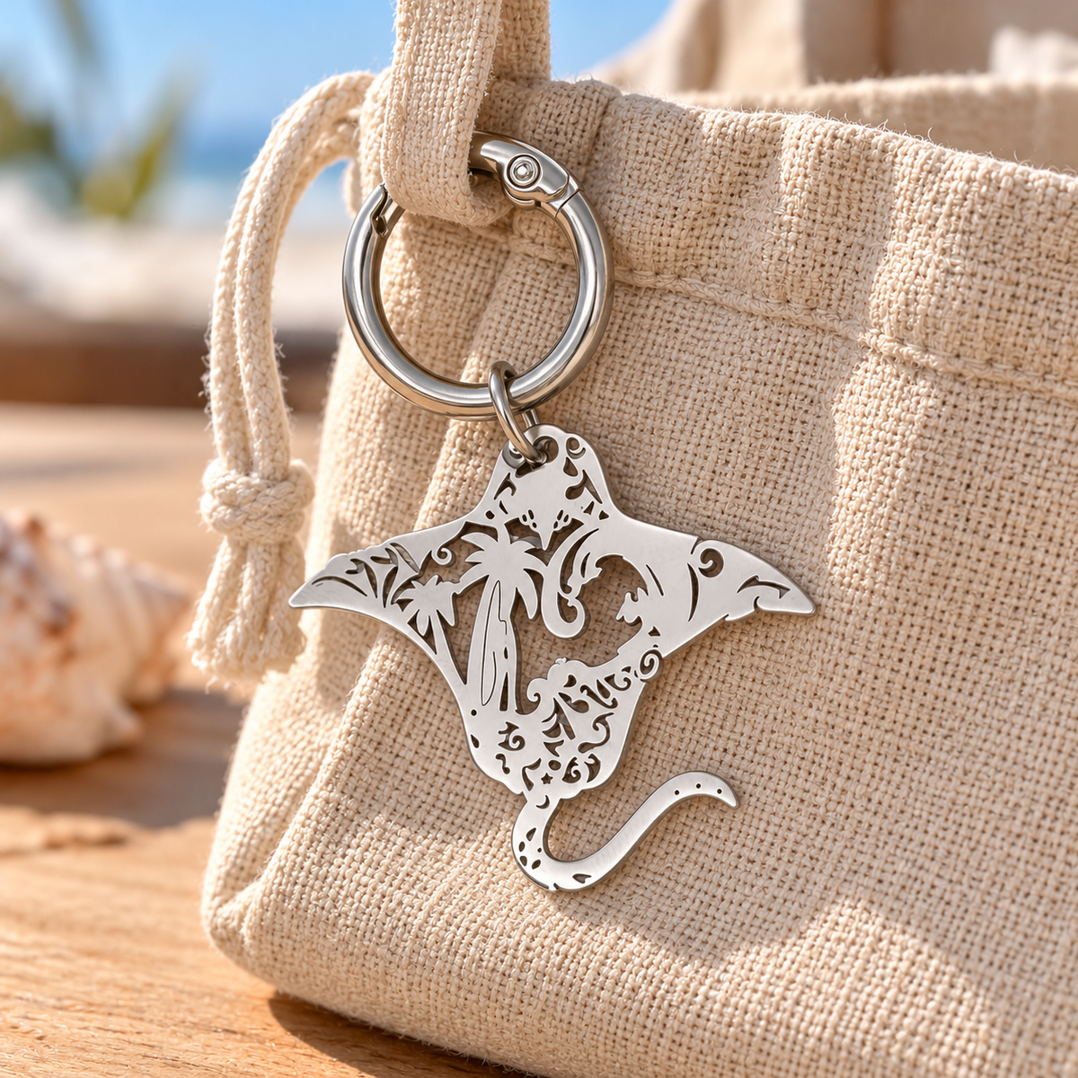 Manta Ray keycharm