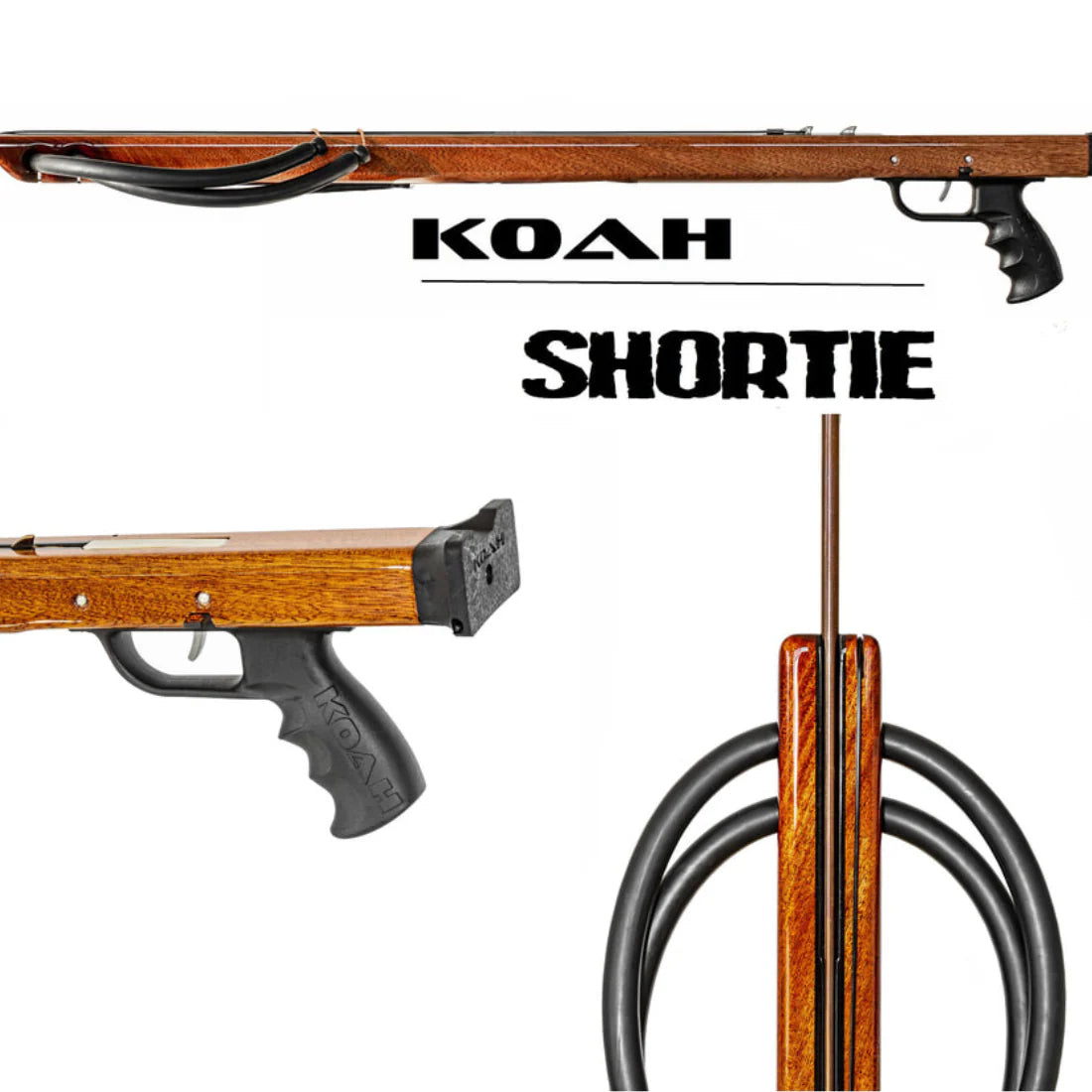 Wooden air gun with 'Koah Shortie' Koah Shortie Enclosed Track