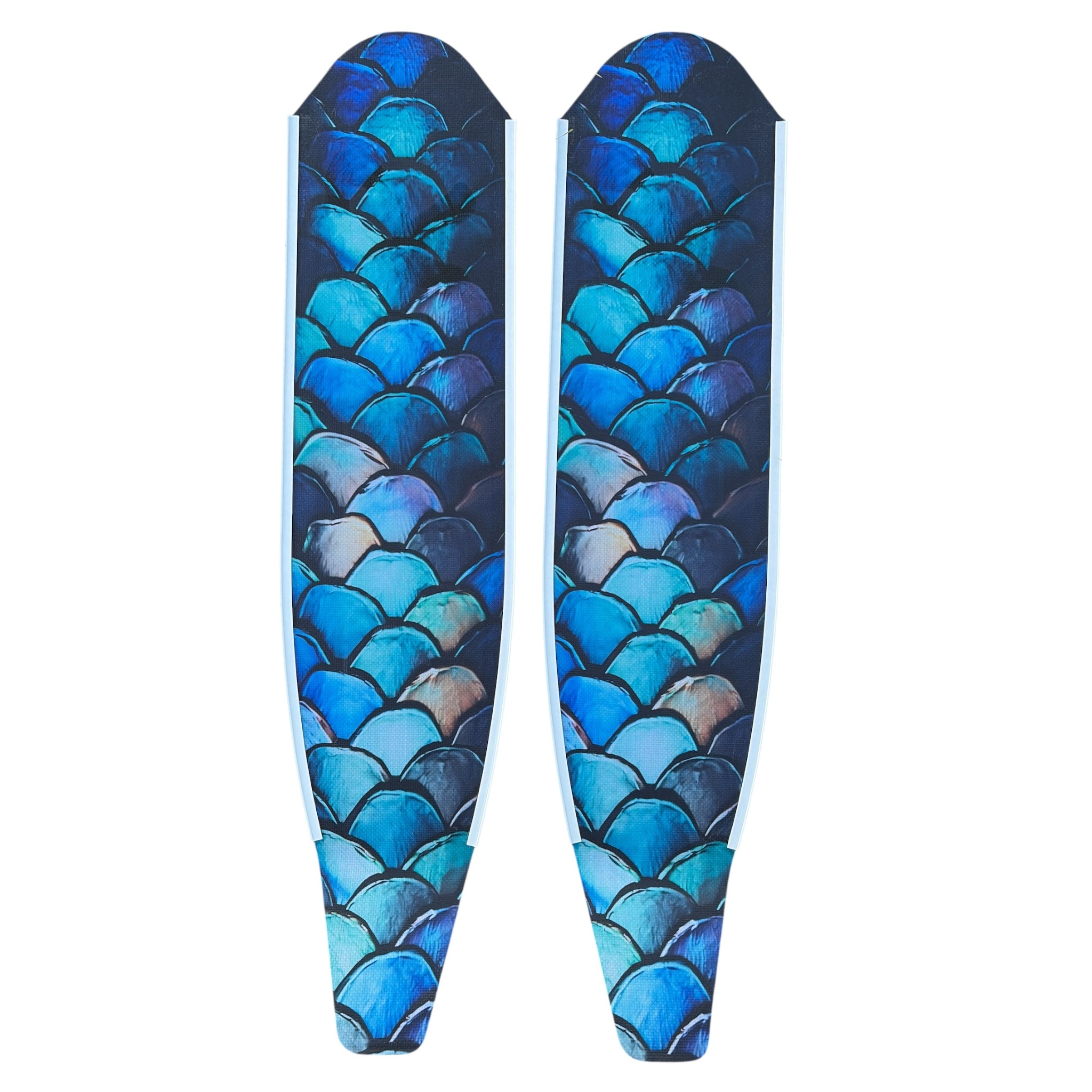 DiveR Carbon Fins - Blue Scale (White Rails)